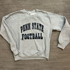 Gray Penn State Football Crew Sweatshirt